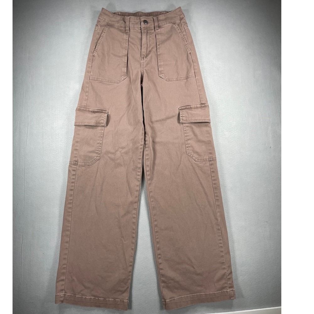 Wild Fable Womens Cargo Pants‎ Wide Leg Mauve Brown Cotton XXS